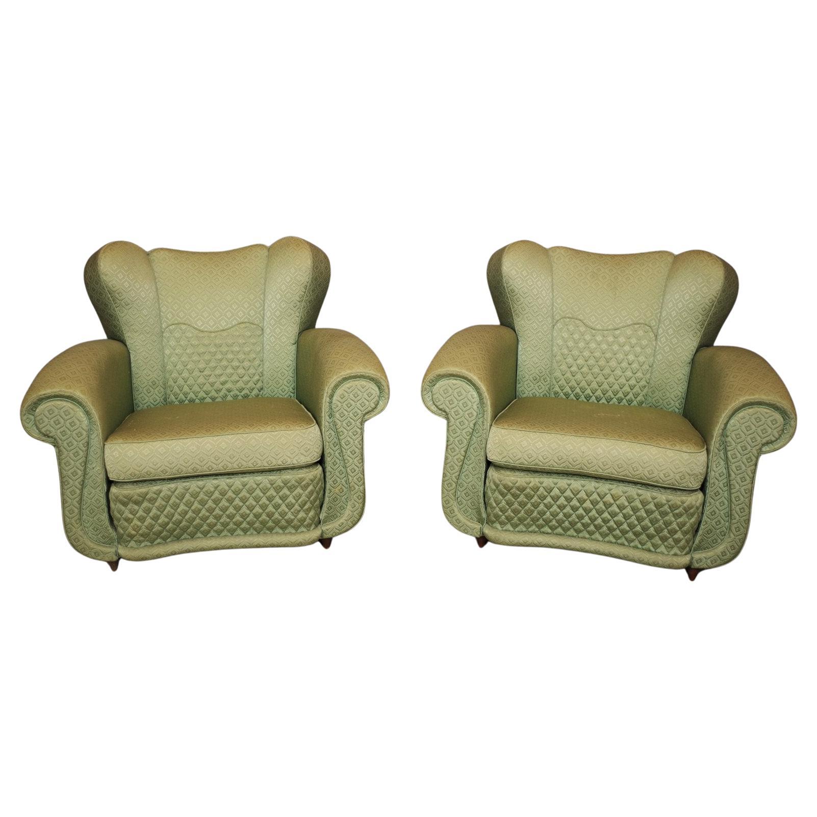 Paire de fauteuils en forme d'éventail dans le style de Paolo Buffa, années 1950 en vente