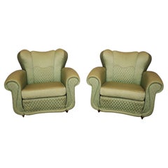 Pair of Fan-Shaped Armchairs in the Style of Paolo Buffa, 1950s