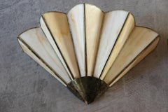 Pair of Fan-Shaped Wall Sconces - Art Deco Style - 1970s