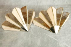 Paar fächerförmige Wandleuchter – Art déco-Stil – 1970er Jahre