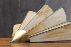 Pair of Fan-Shaped Wall Sconces - Art Deco Style - 1970s