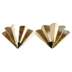 Paar fächerförmige Wandleuchter – Art déco-Stil – 1970er Jahre