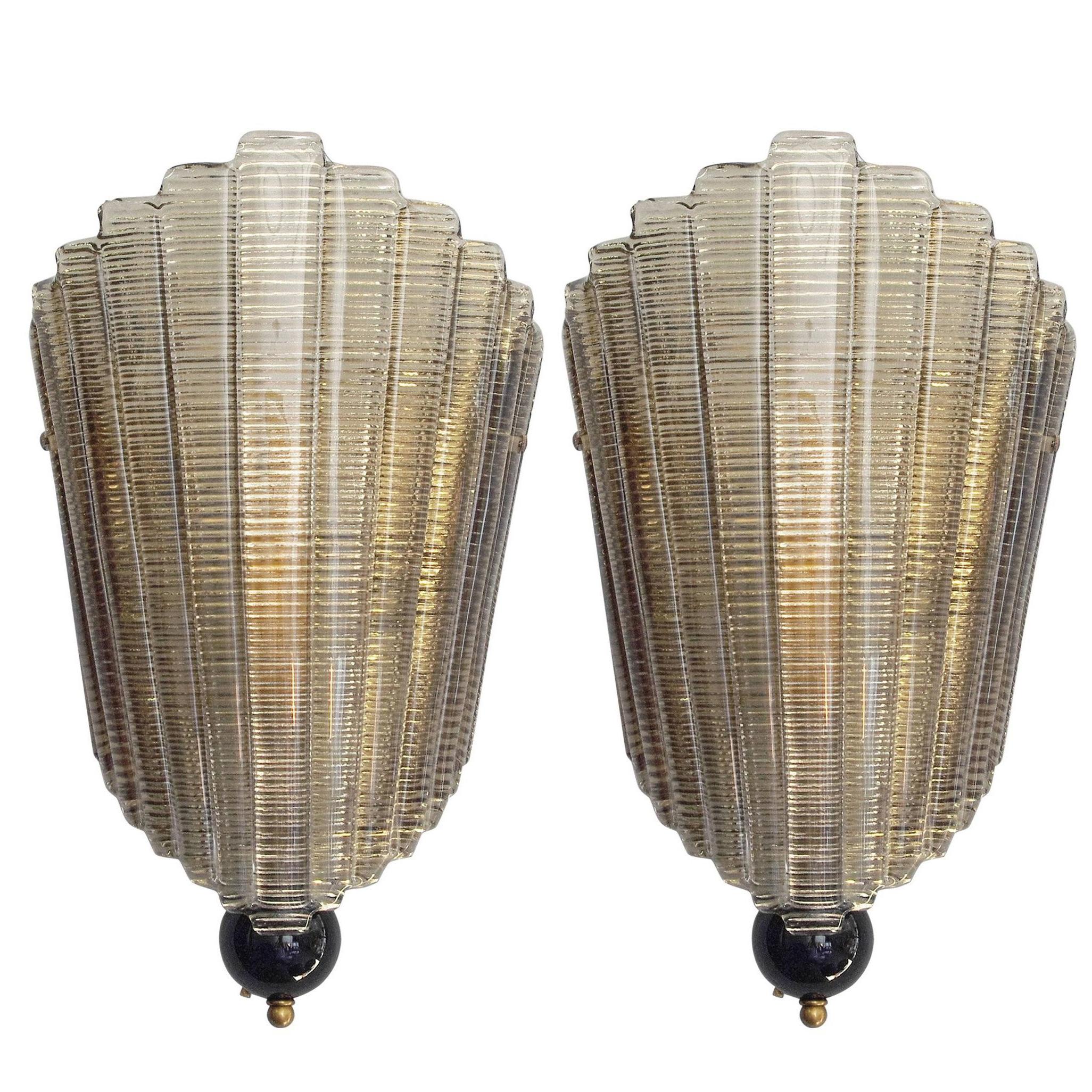 Pair of Fan Wall Sconces