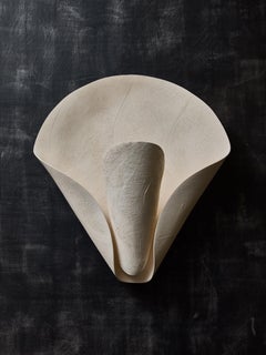 Pair of Fan Wall Sconces in Earthenware by Françoise Bergaglia