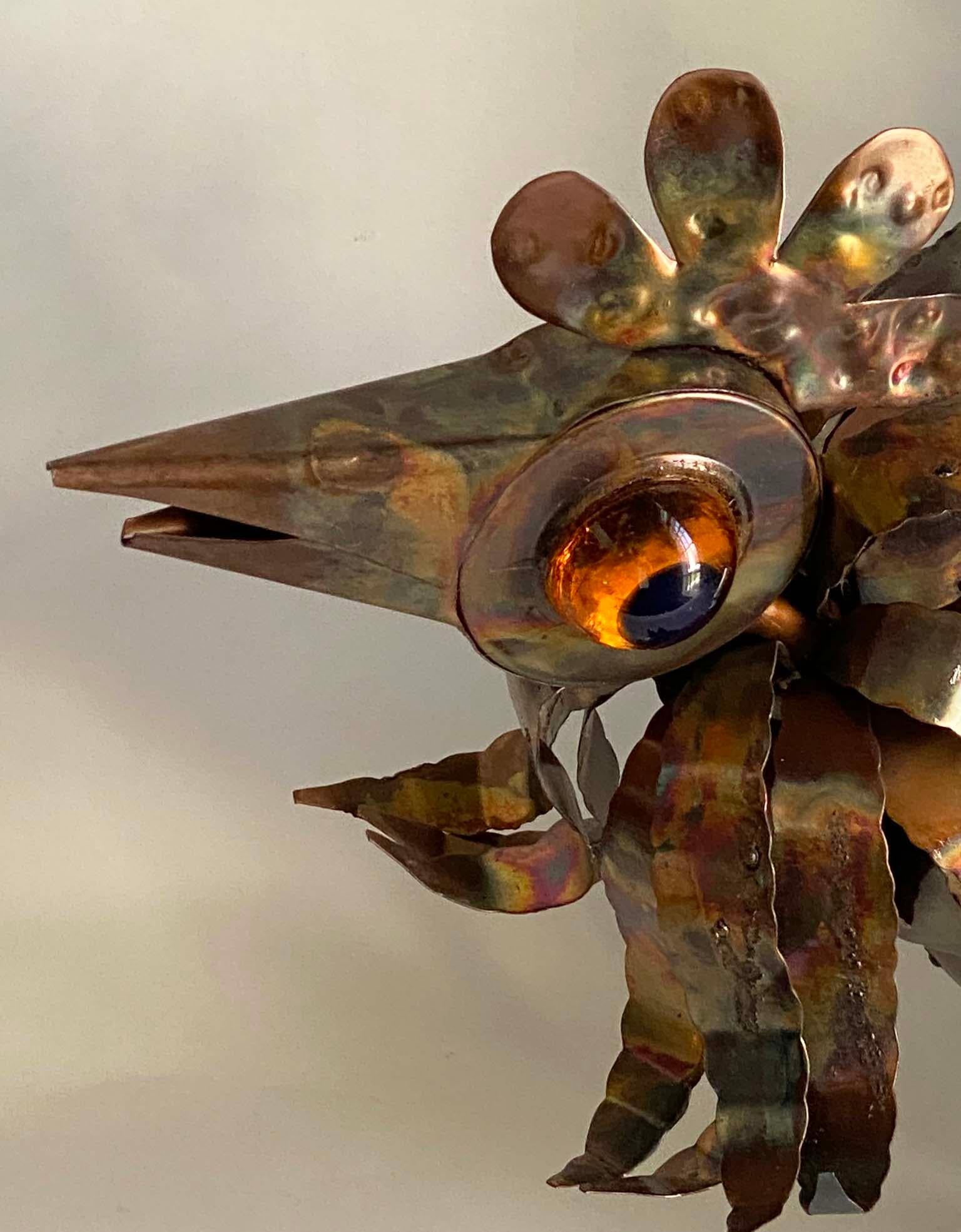 Pareja de graciosos gallos de metal Curtis Jere en Bueno estado para la venta en Minneapolis, MN