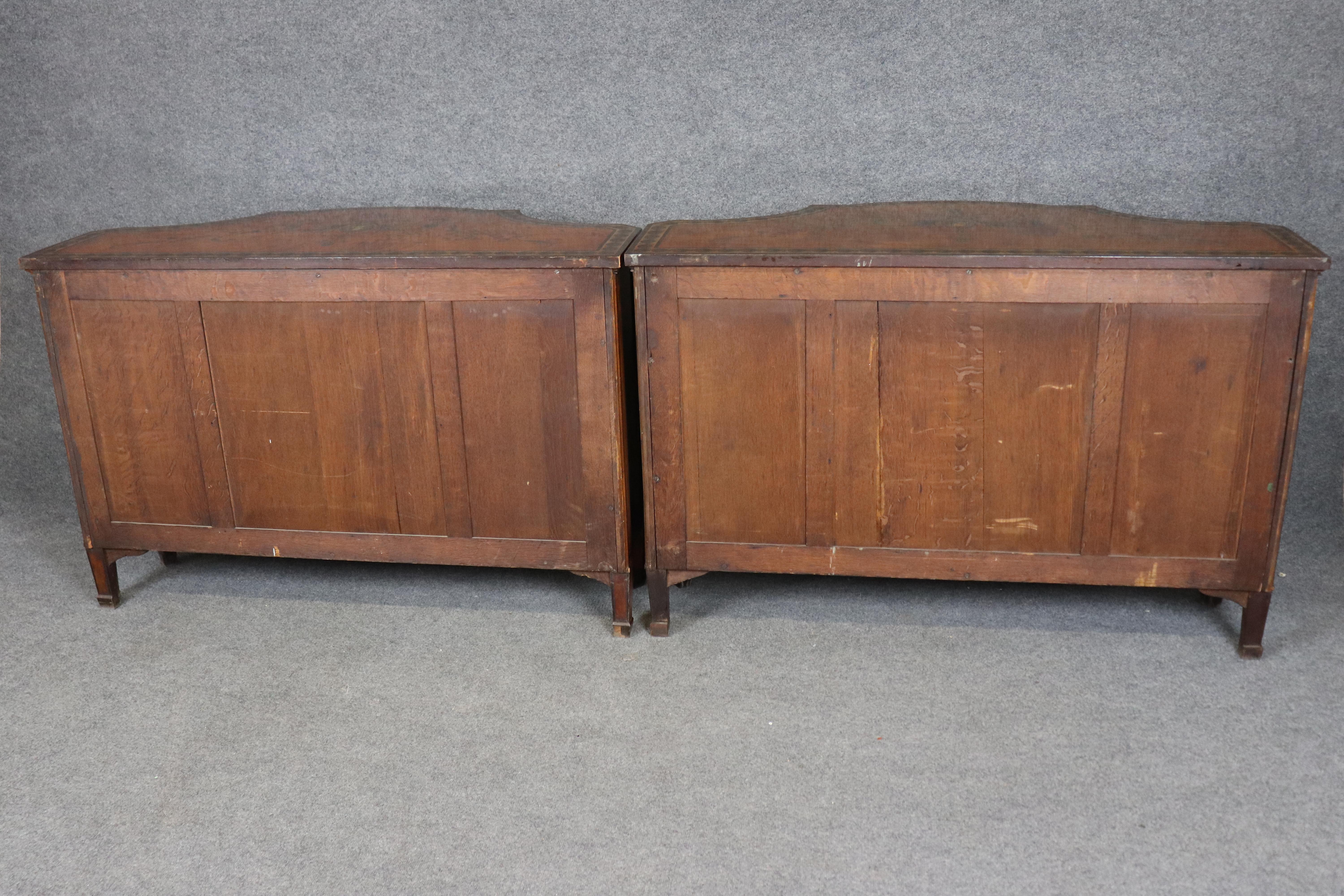 Pair of Fantastic Adams Paint Decorated Satinwood Commodes Buffets in vendita 10