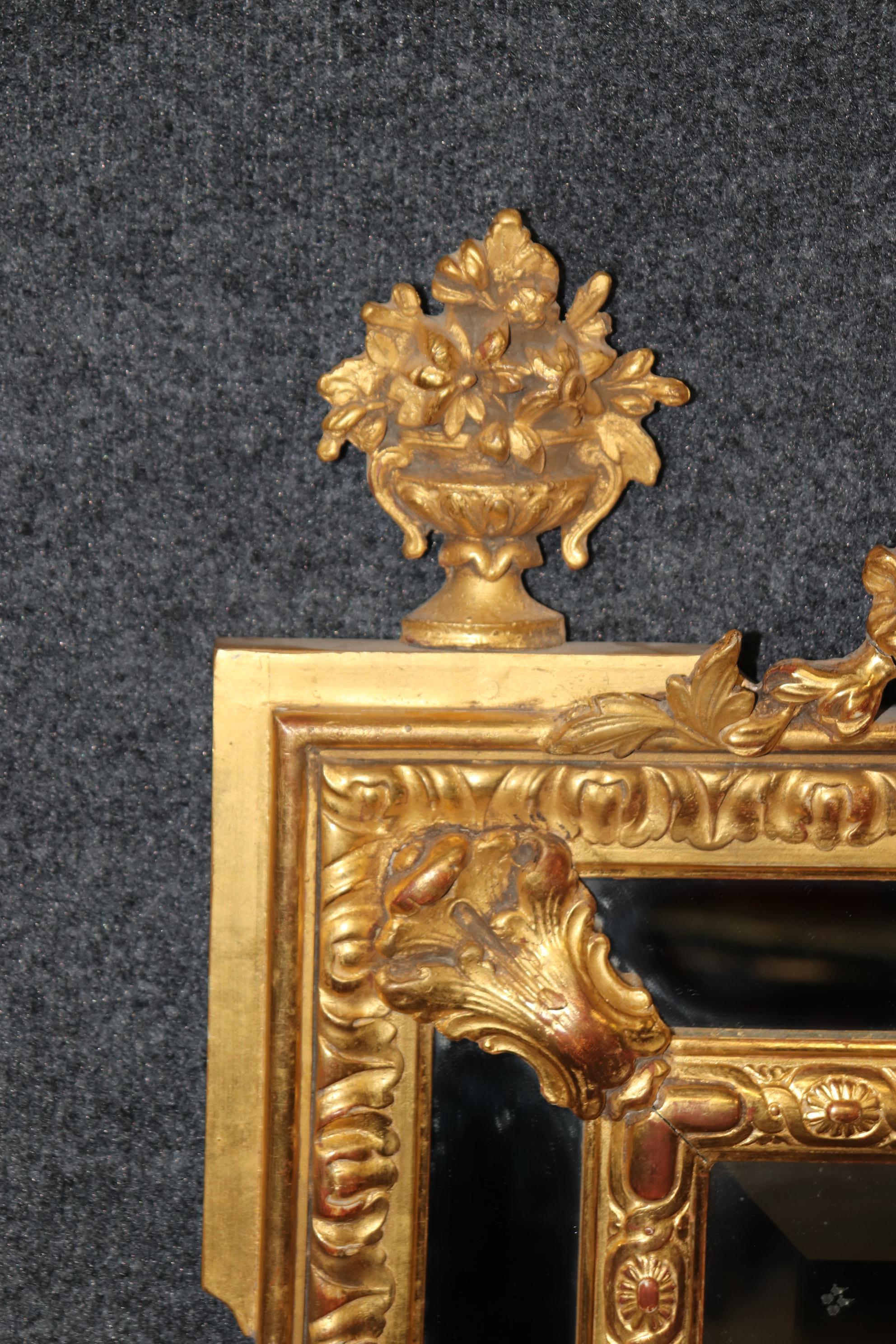 Late 19th Century Pair of Fantastic Gilded French Louis XV Style Mirrors with Floral Motif