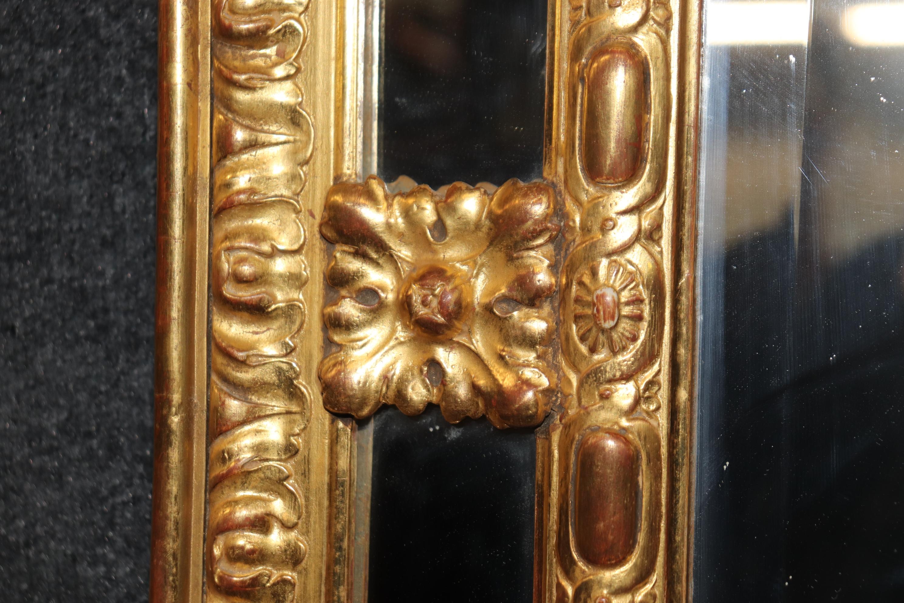 Walnut Pair of Fantastic Gilded French Louis XV Style Mirrors with Floral Motif