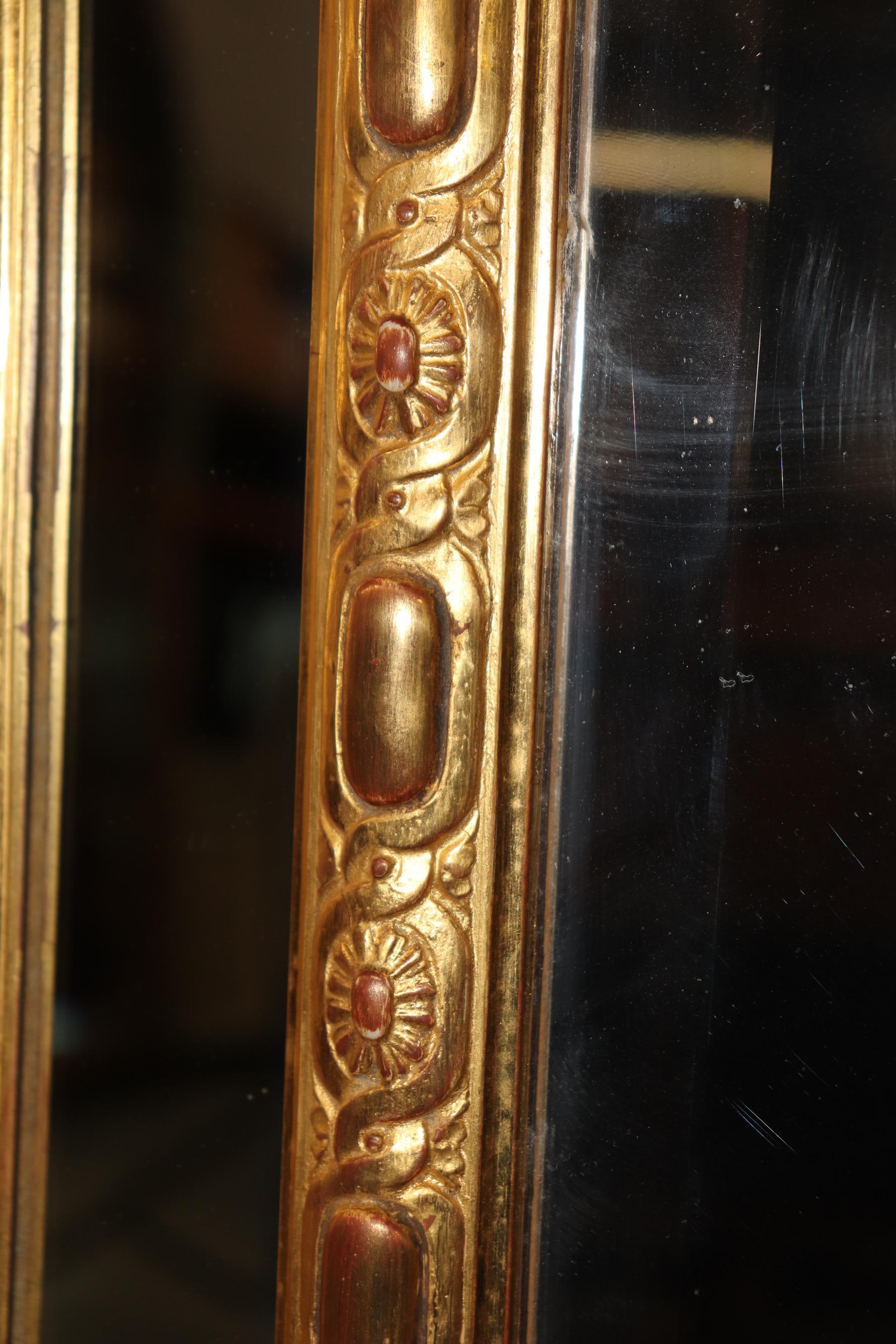 Pair of Fantastic Gilded French Louis XV Style Mirrors with Floral Motif 4
