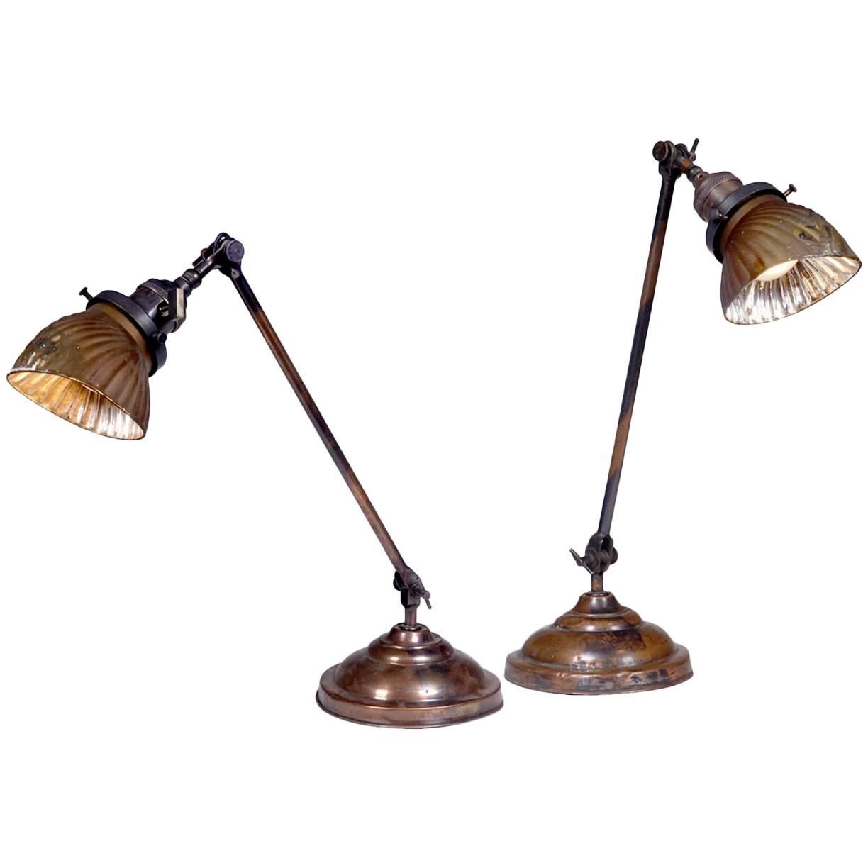 Pair of Faries Articulating Table Lamps