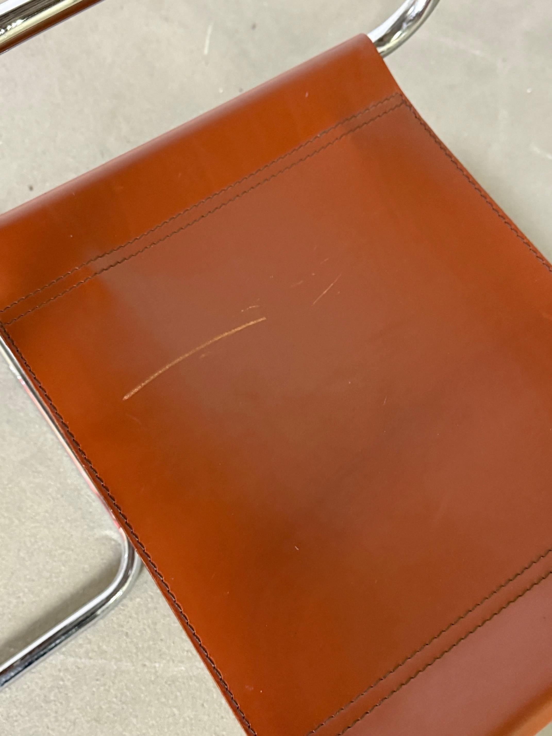 Paar Fasem S34 Stühle in Cognac Leder - Original Polsterung, Italienisches Design (Ende des 20. Jahrhunderts) im Angebot