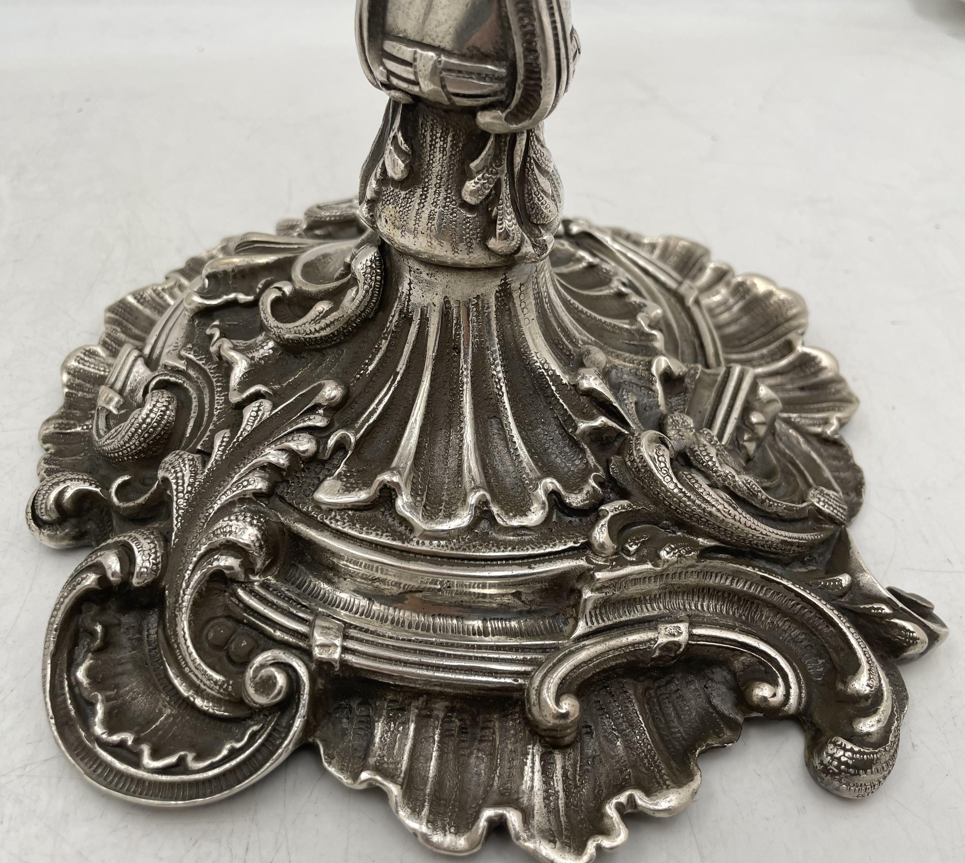 Pair of Fasoli Italian Silver 7-Light Candelabra Late 19th Early 20th Century For Sale 9