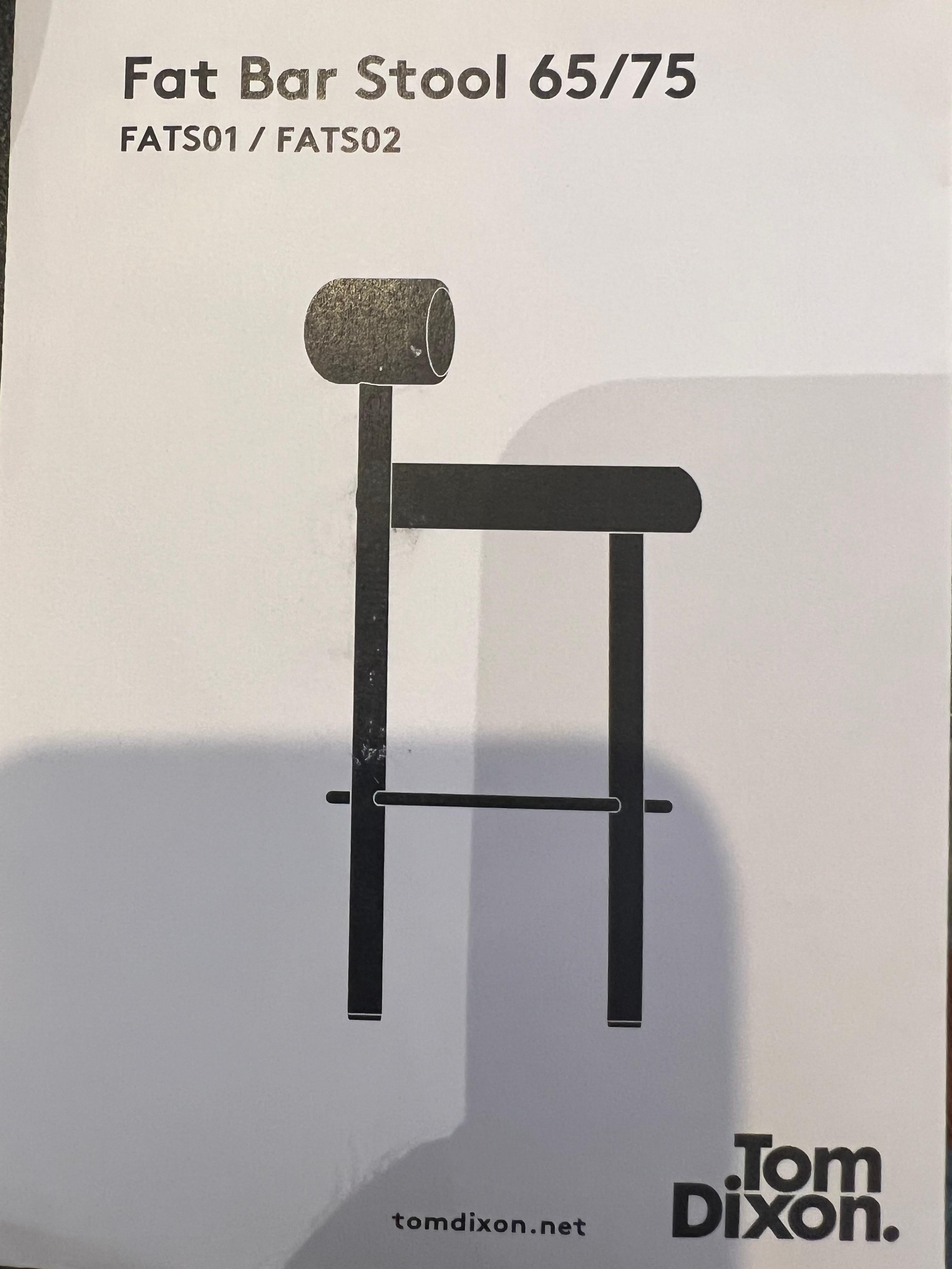 Metal Pair of Fat Bar Stool by Tom Dixon New in Box Custom Made For Sale