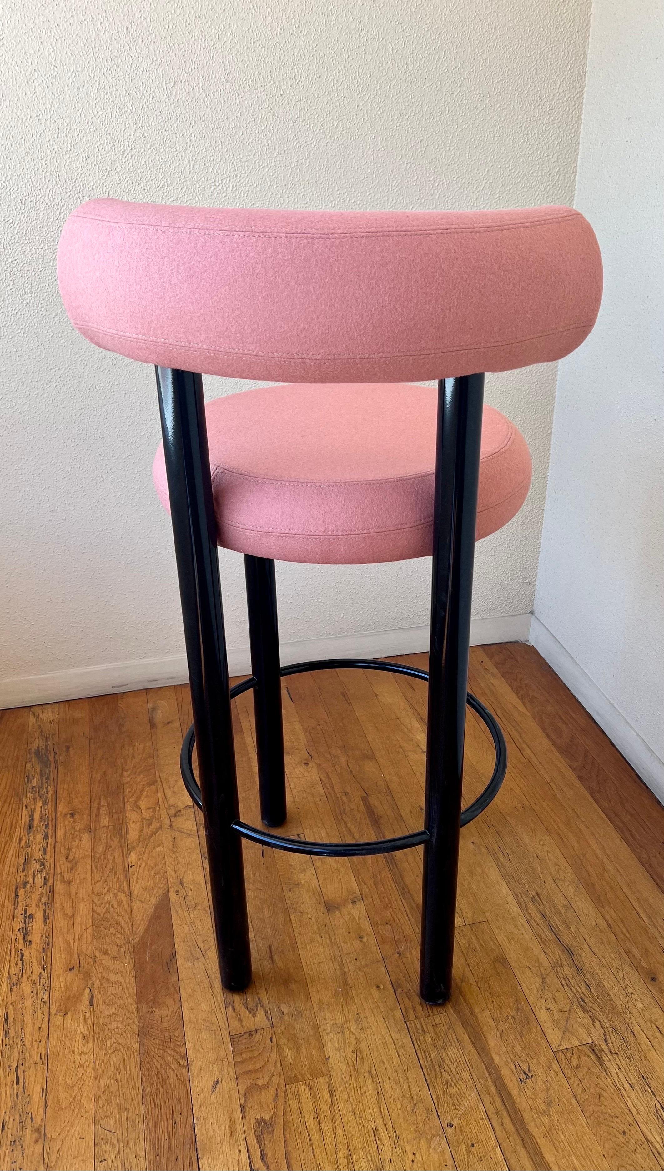 Scandinavian Modern Pair of Fat Bar Stool by Tom Dixon New in Box Custom Made For Sale