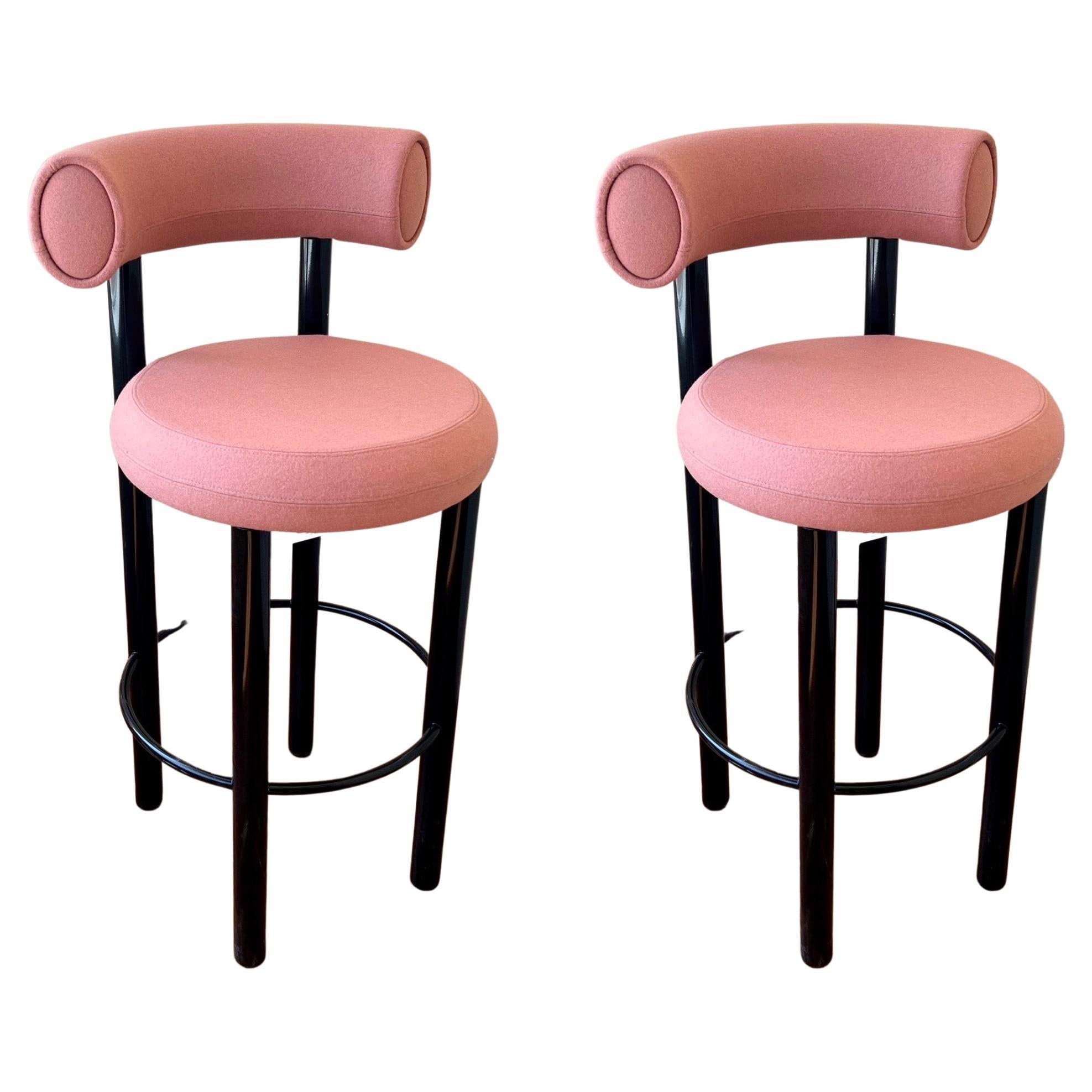 Pair of Fat Bar Stool by Tom Dixon New in Box Custom Made For Sale