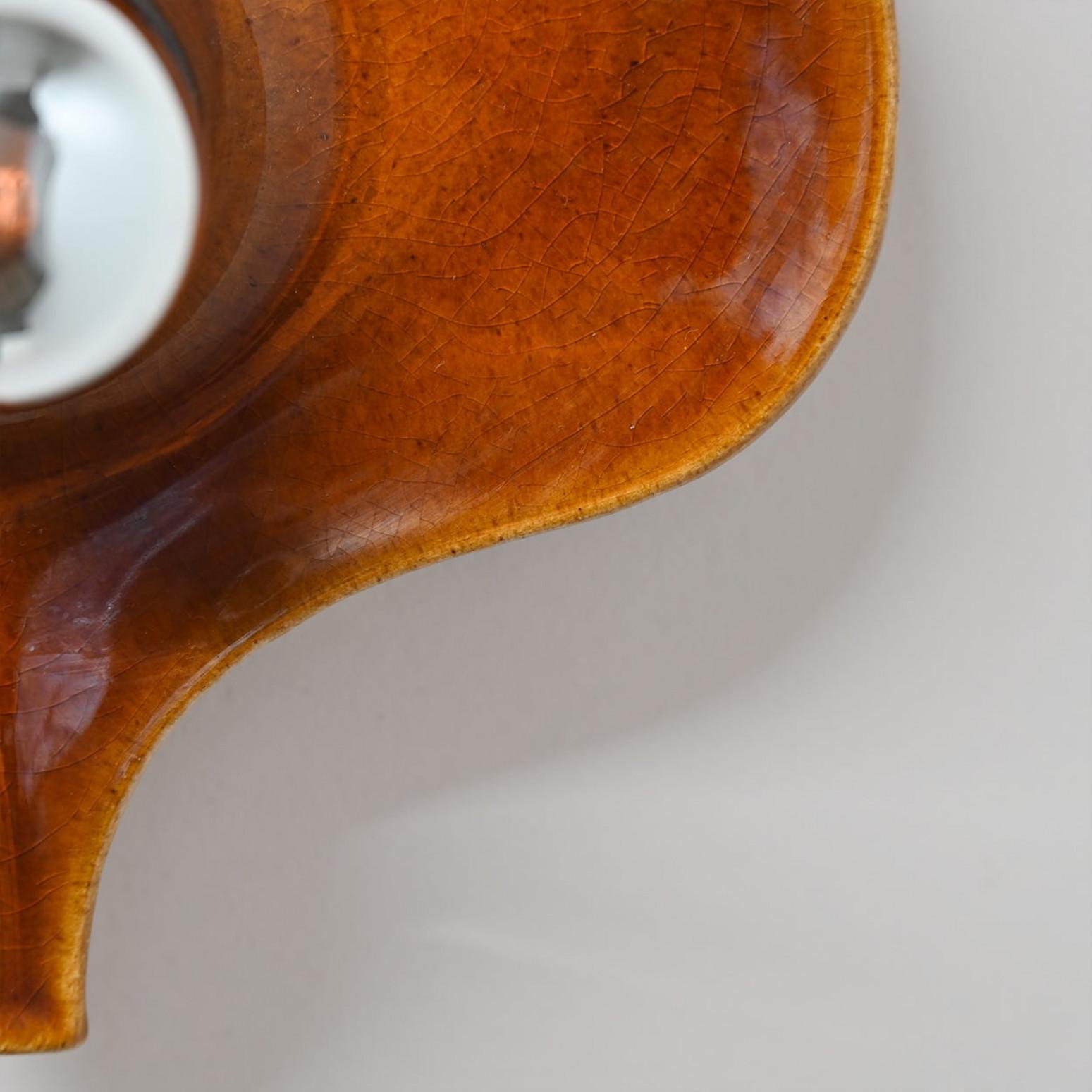 Autre Paire de lampes murales en céramique Fat Lava Brown, Hustadt Keramik en vente