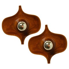 Paire de lampes murales en céramique Fat Lava Brown, Hustadt Keramik