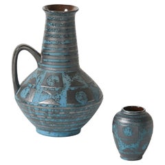 Pair of Fat Lava Ceramic "Ankara" Vases by Heinz Siery for Carstens Germany 1960