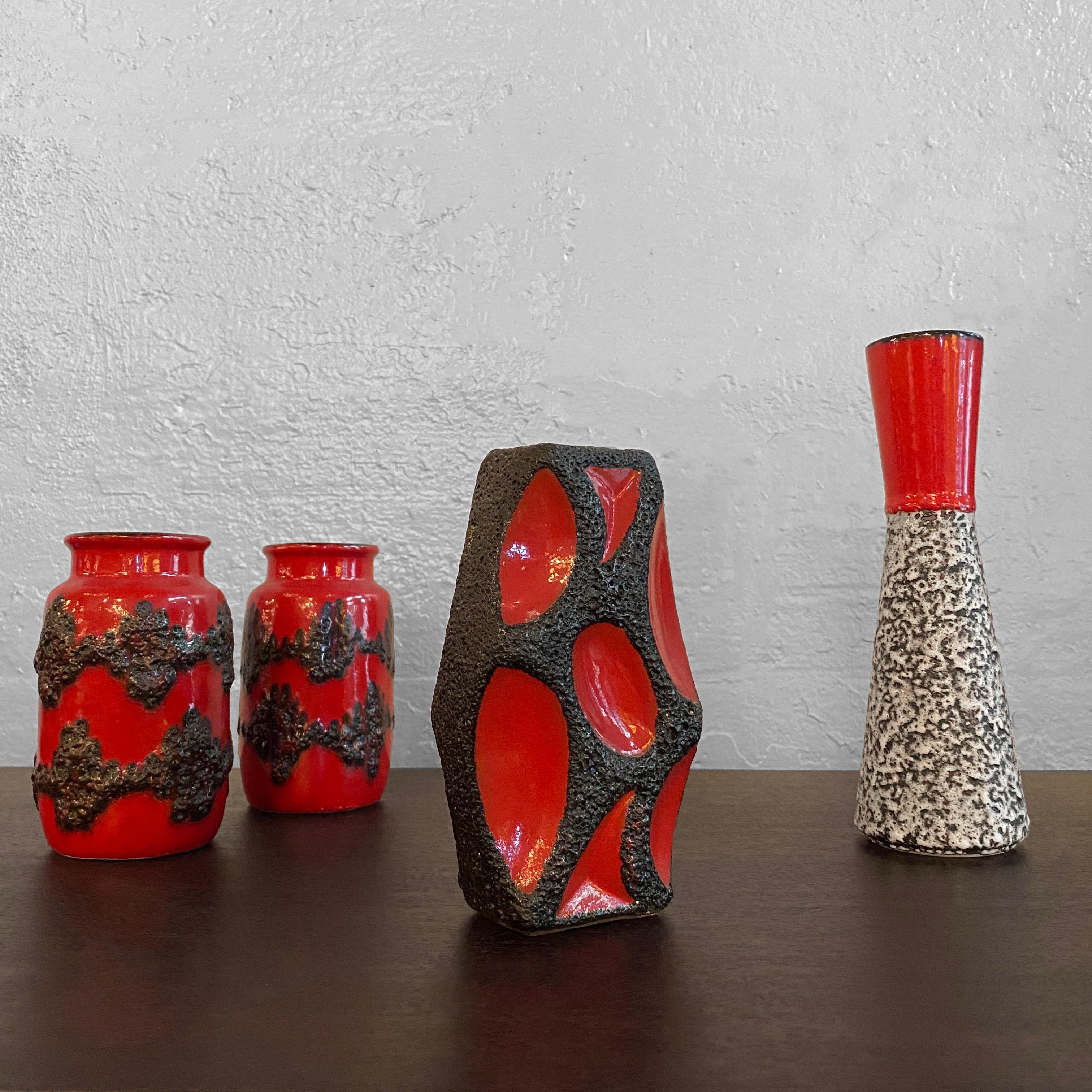 Ceramic Pair of Fat Lava Vases by Scheurich Keramik For Sale