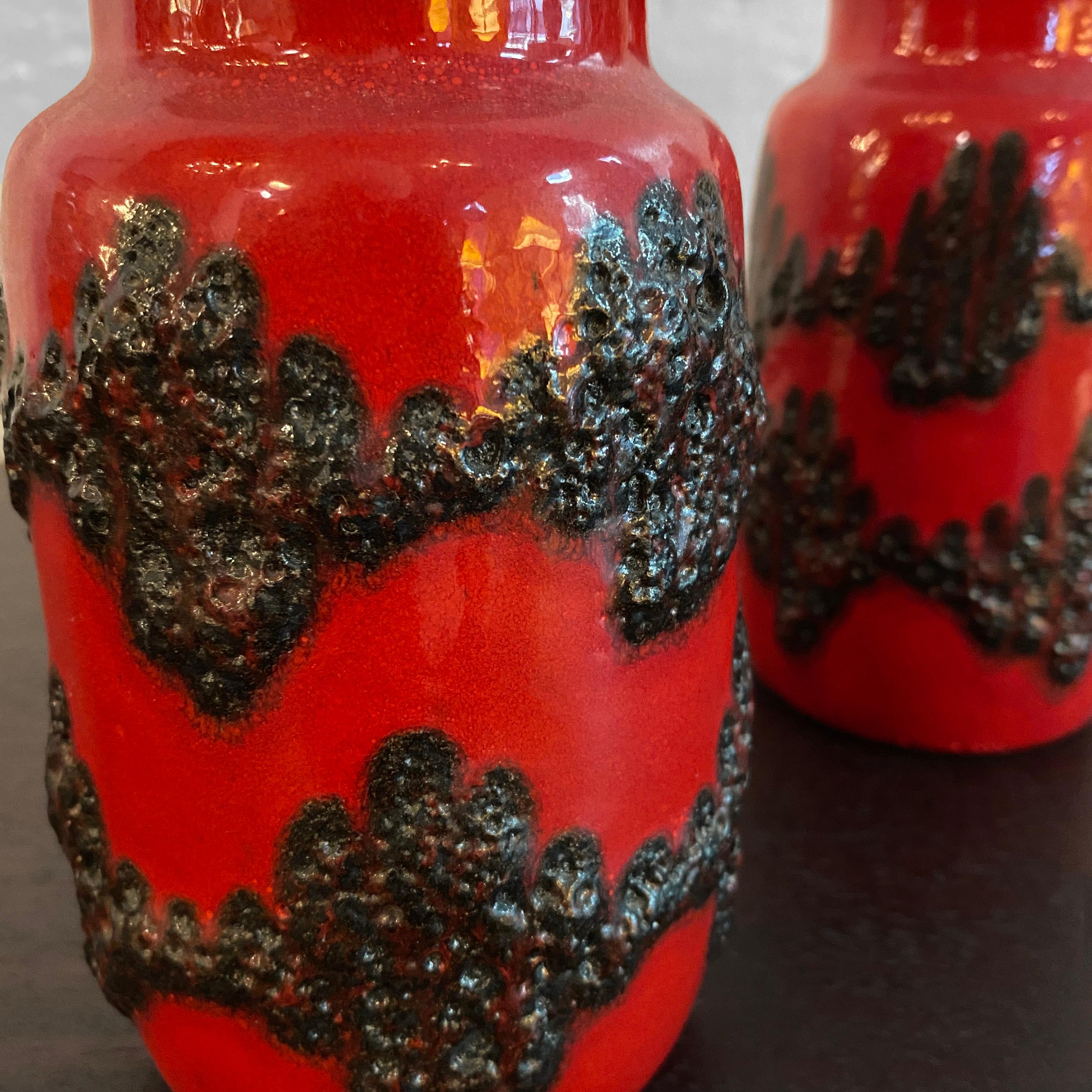 German Pair of Fat Lava Vases by Scheurich Keramik For Sale