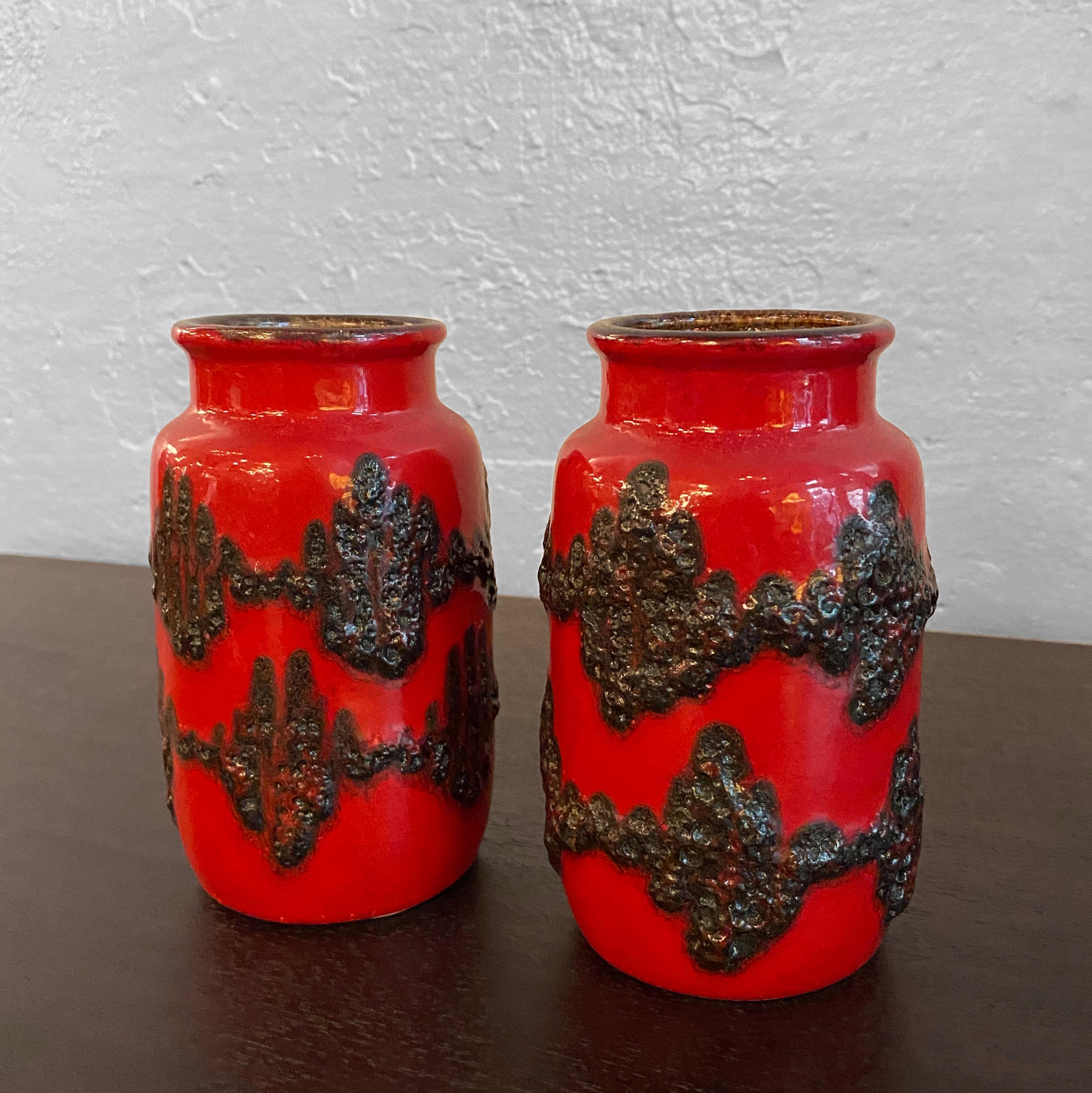 20th Century Pair of Fat Lava Vases by Scheurich Keramik For Sale