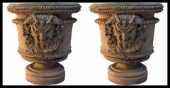 PAR DE FAUNAS TERRACOTTA VASO DE IMPRUNETA Siglo XXI
