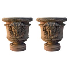 PAR DE FAUNAS TERRACOTTA VASO DE IMPRUNETA Siglo XXI