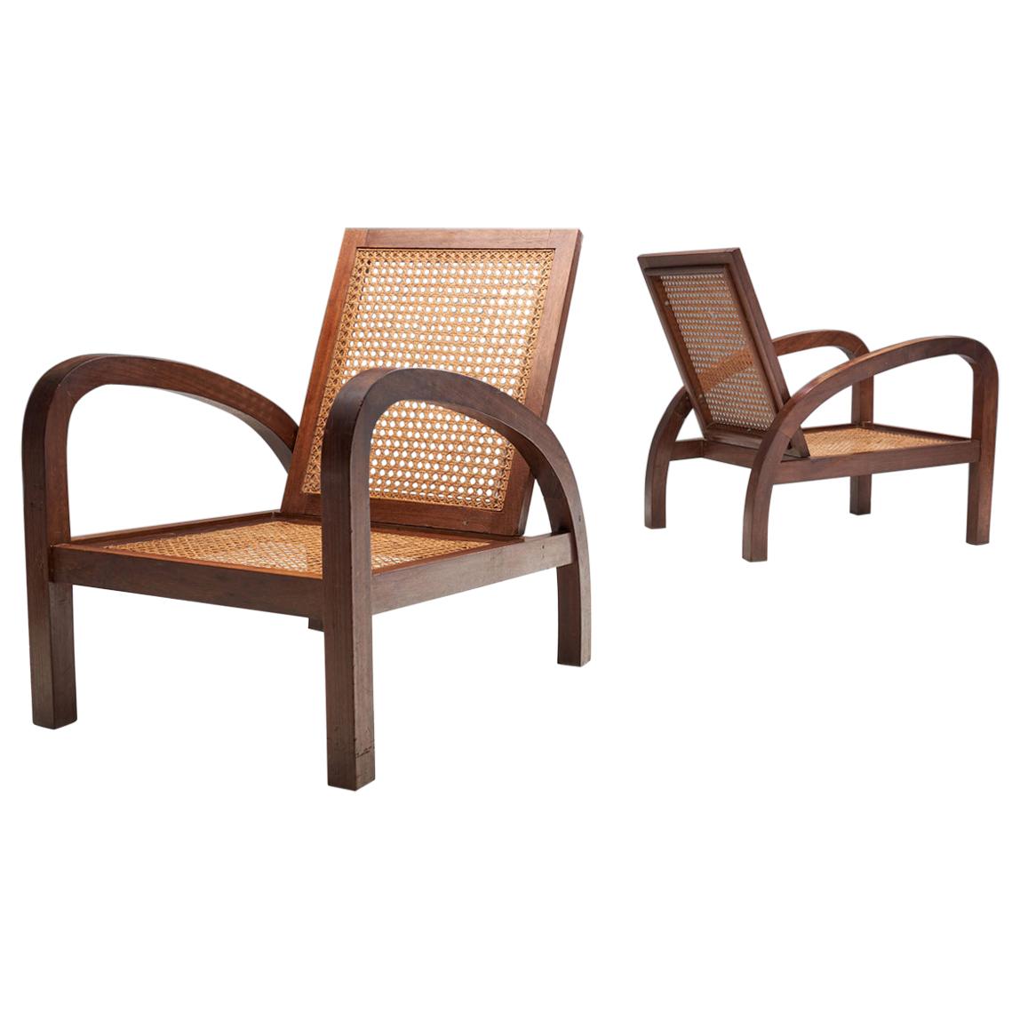 Pair of Sri Lankan Easy Armchairs, Sri Lanka, Late 20th Century For