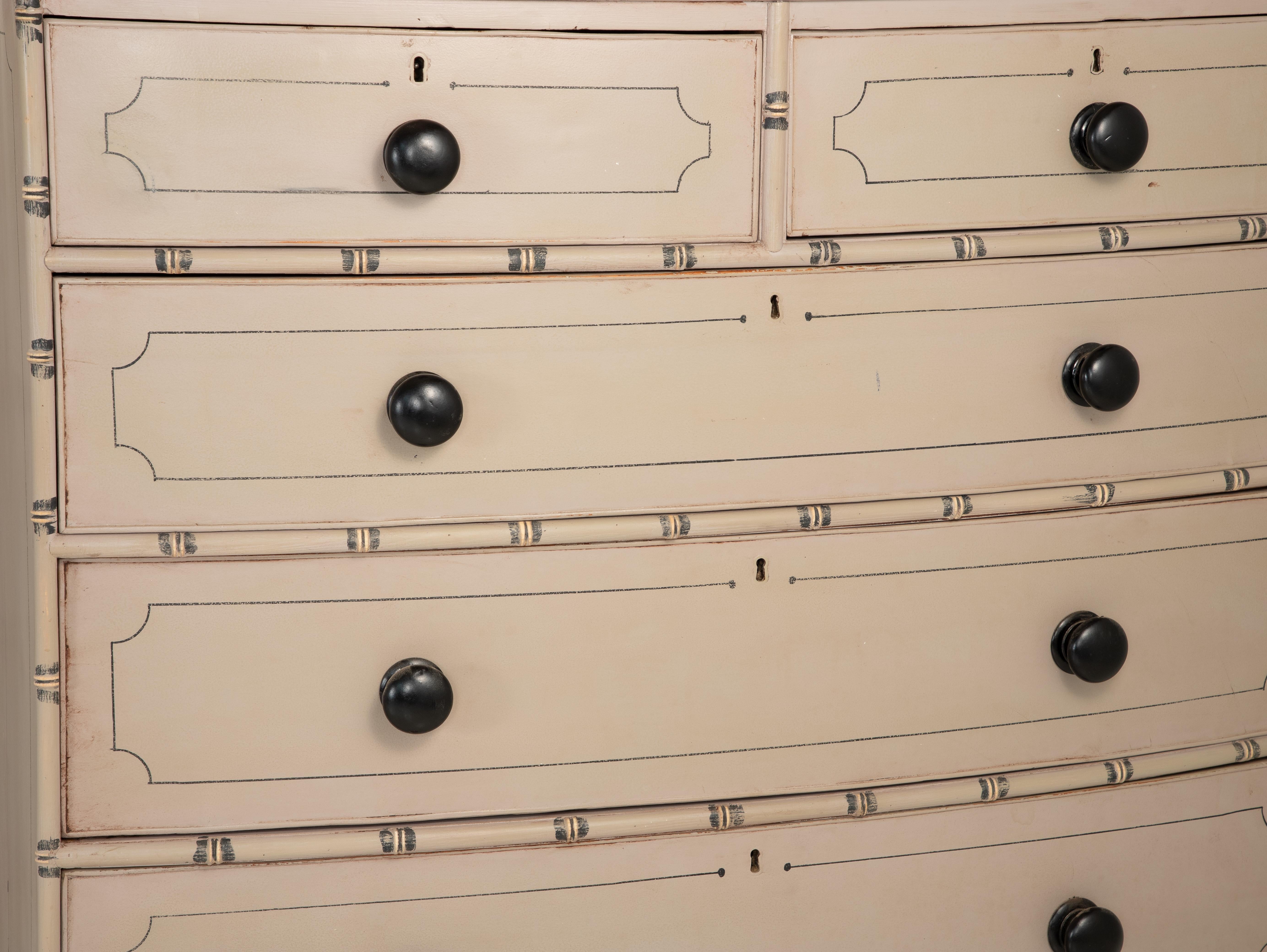 Pair of Faux Bamaboo Chests oF Drawers 1