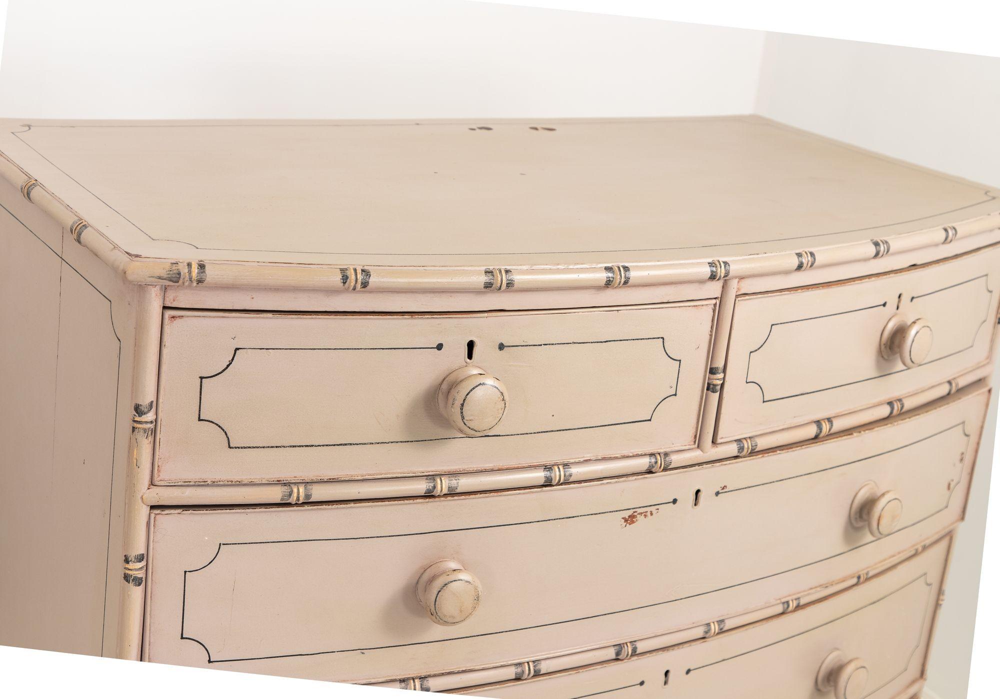Pair of Faux Bamaboo Chests oF Drawers, French 19th Century For Sale 9