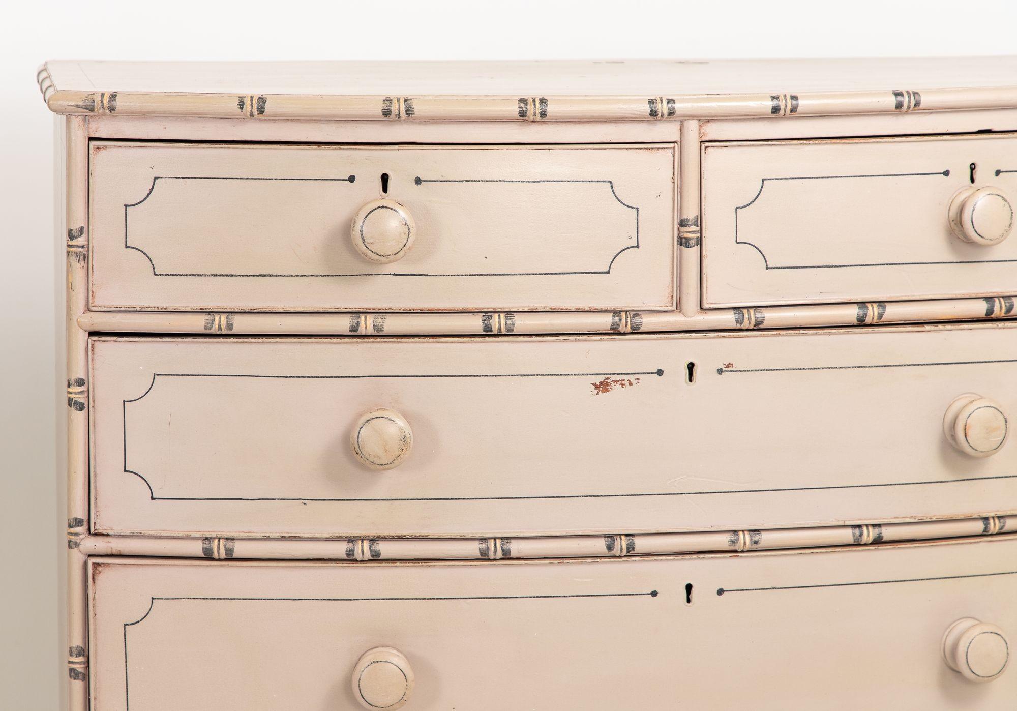 Pair of Faux Bamaboo Chests oF Drawers, French 19th Century For Sale 4