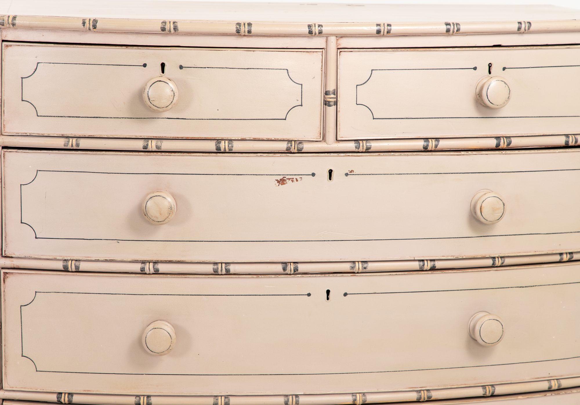 Pair of Faux Bamaboo Chests oF Drawers, French 19th Century For Sale 5
