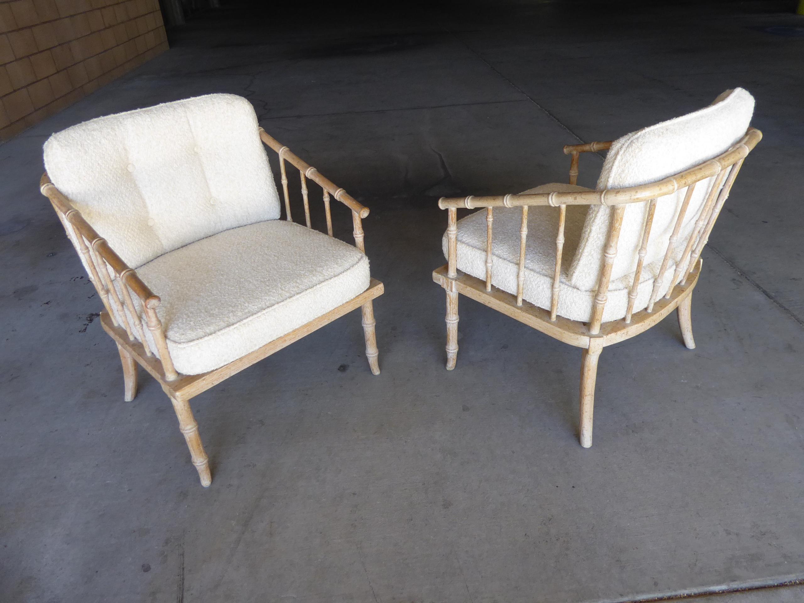 Pair of Faux-Bamboo Armchairs Attributed to McGuire 4