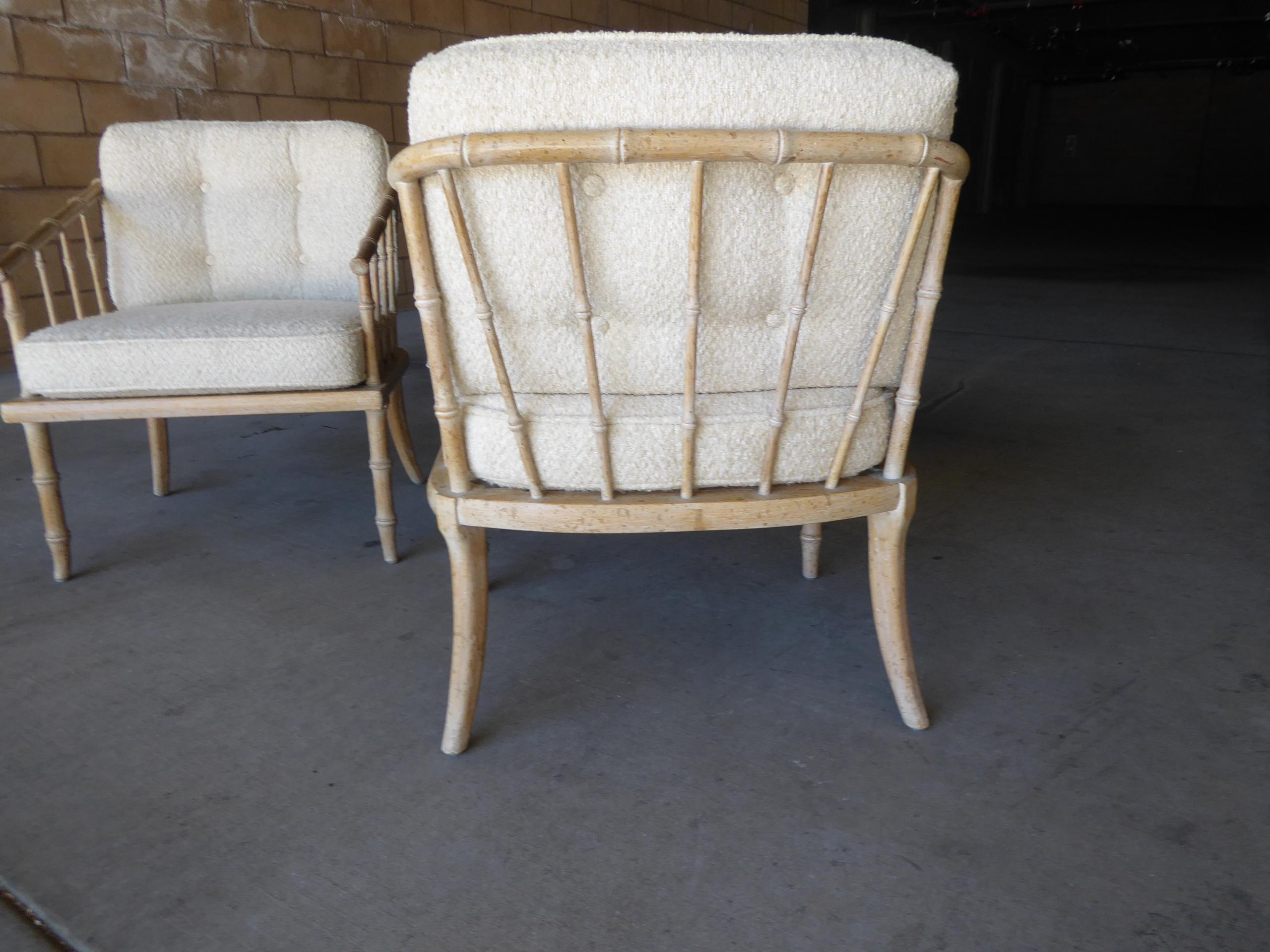 Pair of Faux-Bamboo Armchairs Attributed to McGuire 5