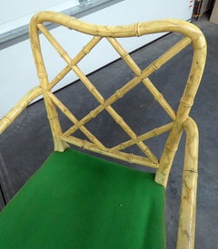 Pair of Vintage Chinese Chippendale Faux Bamboo Armchairs