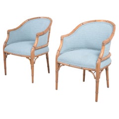 Paar Vintage Faux Bamboo Sessel