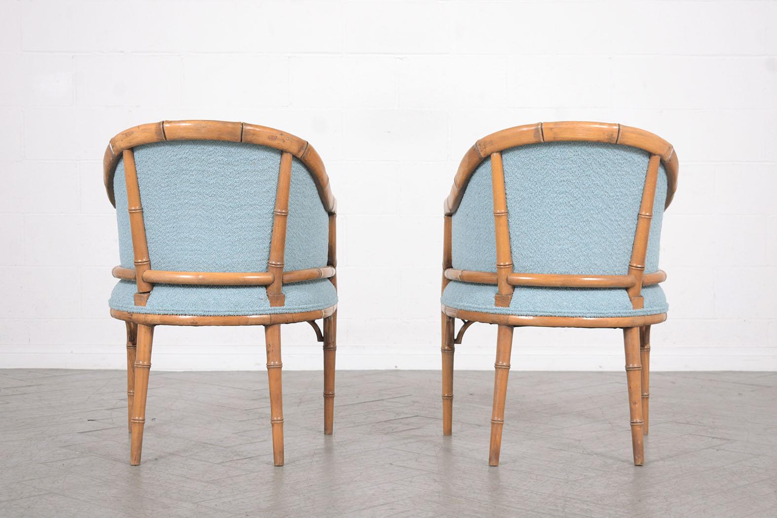 Mid-20th Century Pair of Vintage Faux Bamboo Armchairs