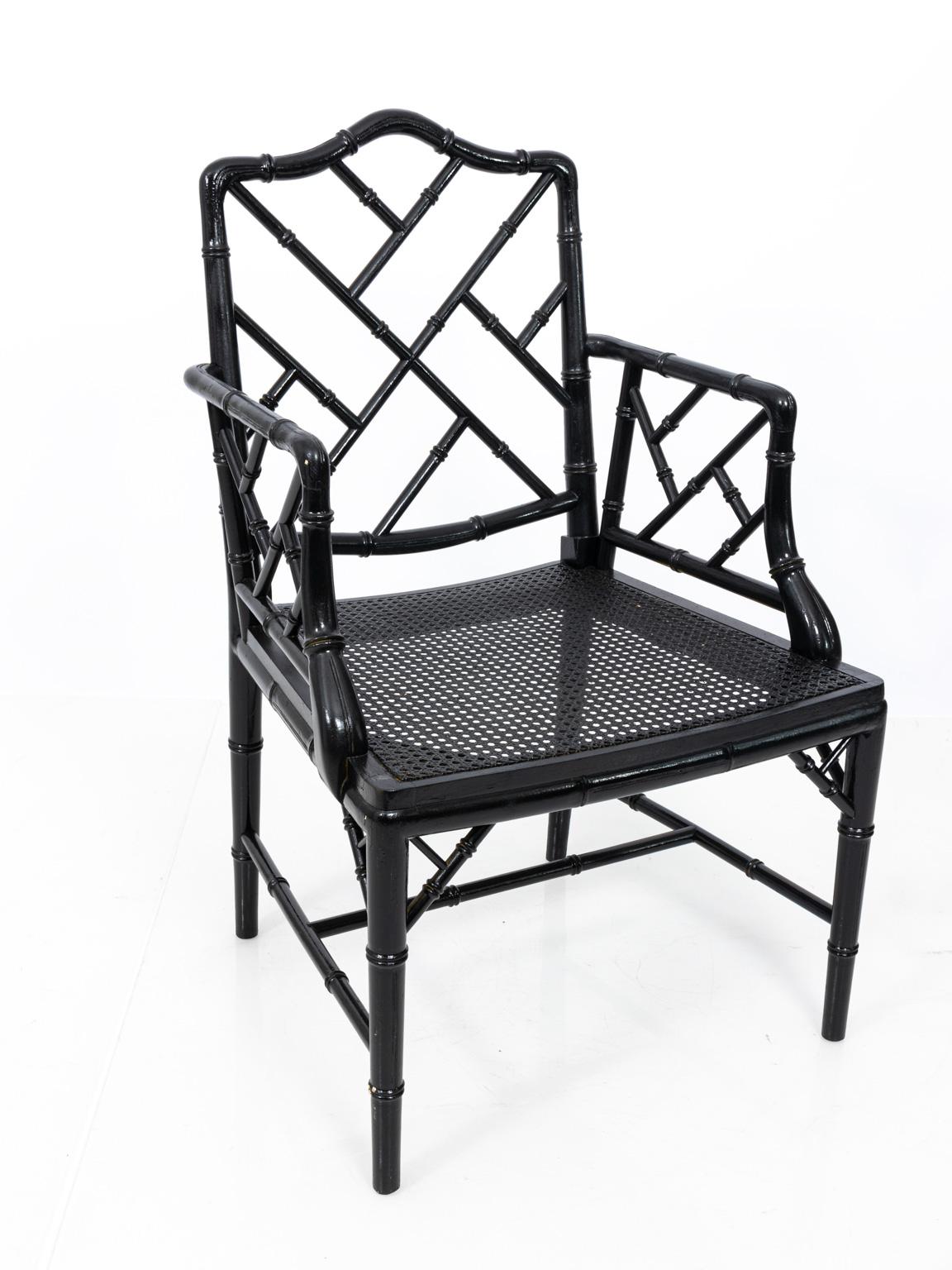 Pair of Faux Bamboo Armchairs For Sale 2
