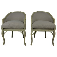 Pair of Faux-Bamboo Armchairs