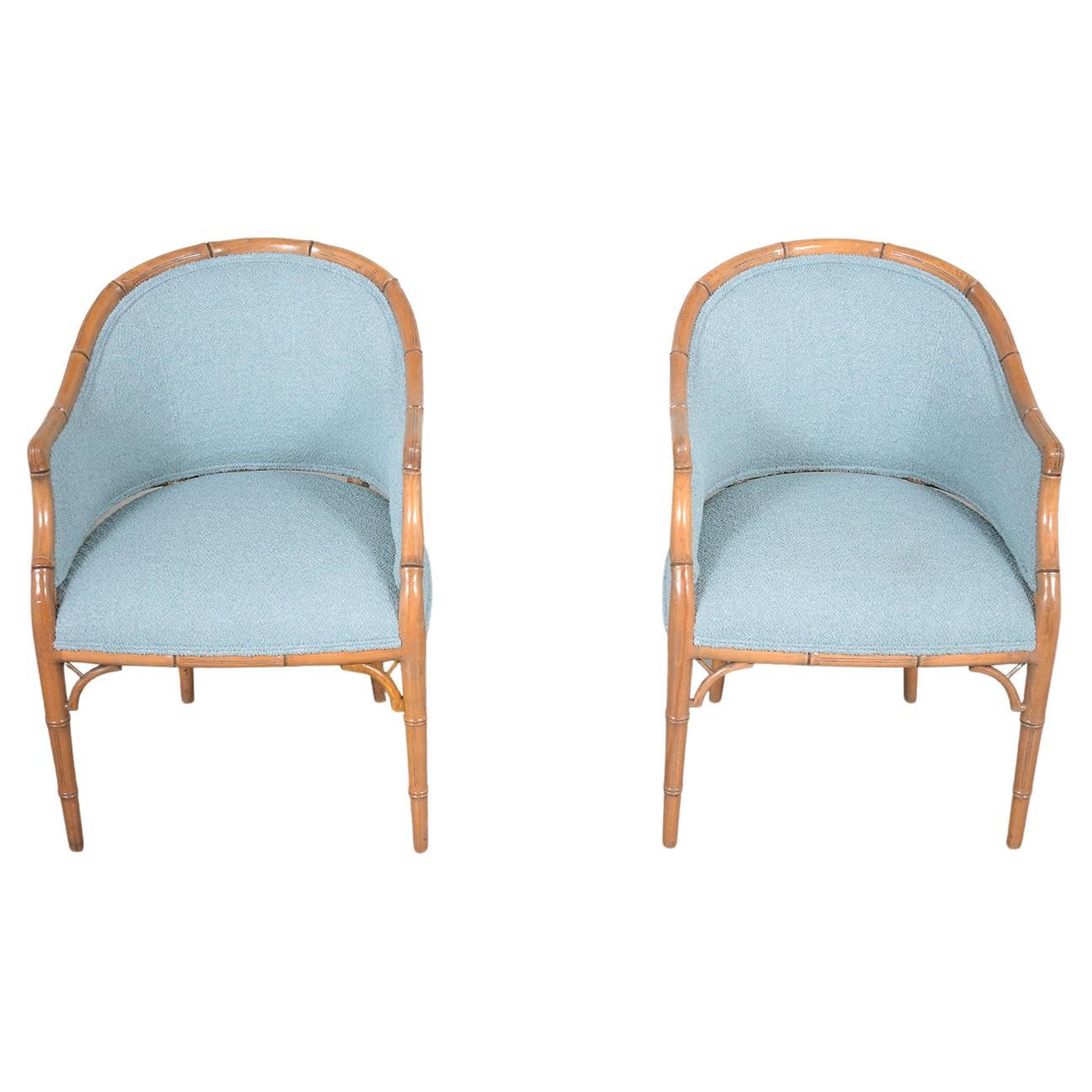 Pair of Vintage Faux Bamboo Armchairs