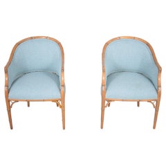 Pair of Vintage Faux Bamboo Armchairs