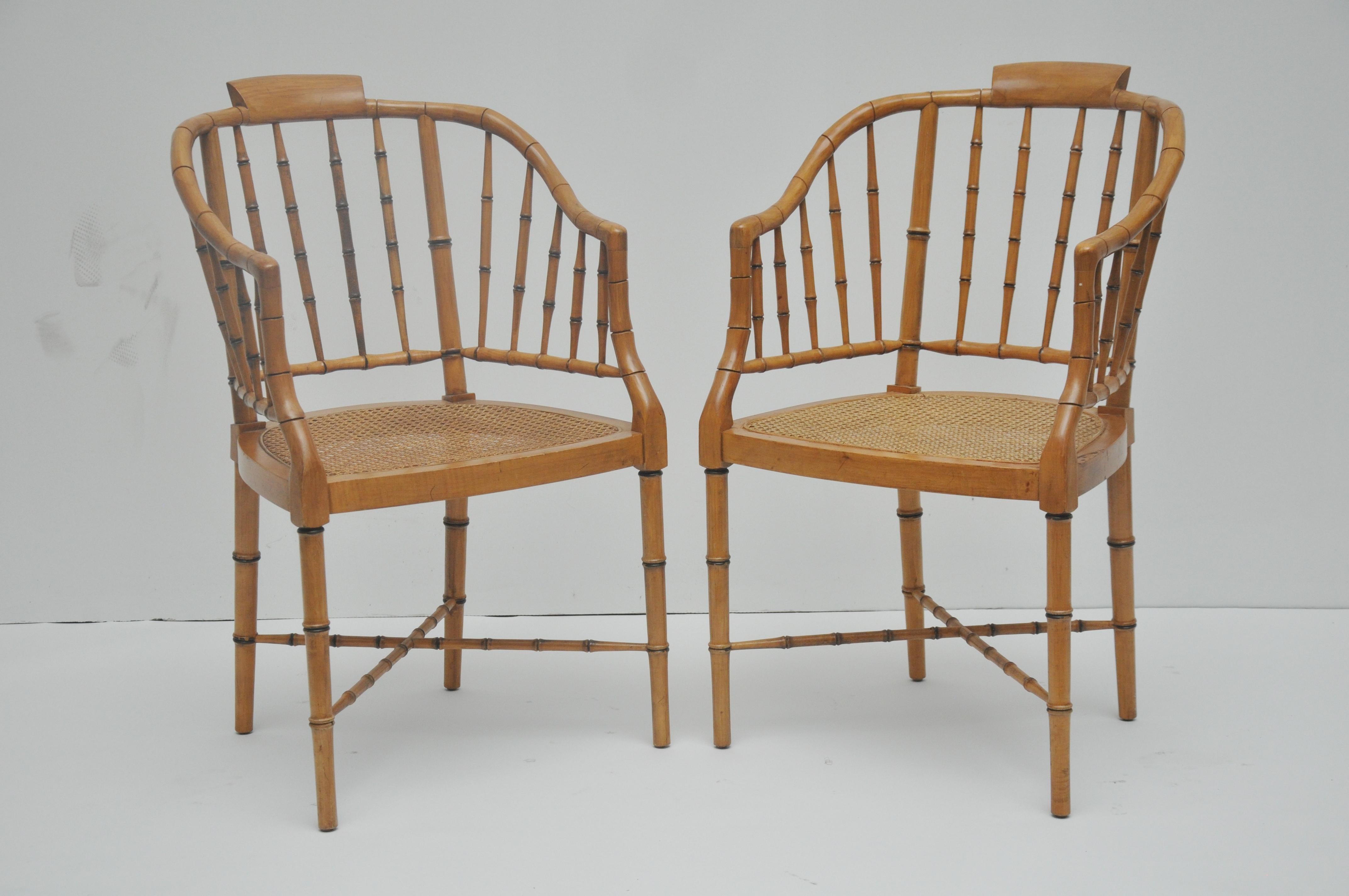 These faux bamboo and cane chairs have a great style. 
 