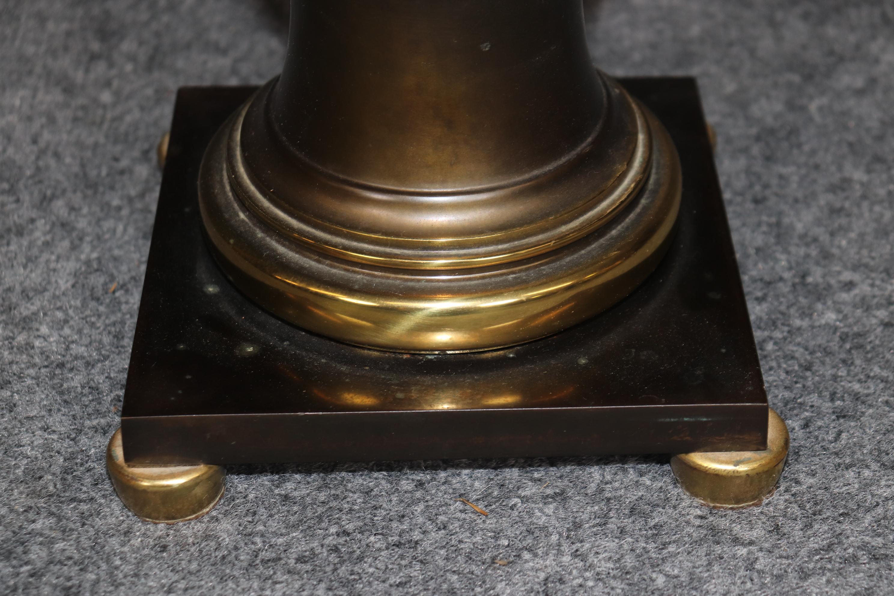 Pair of Faux Bamboo Brass Stiffel Mid Century Modern Table Lamps For Sale 1