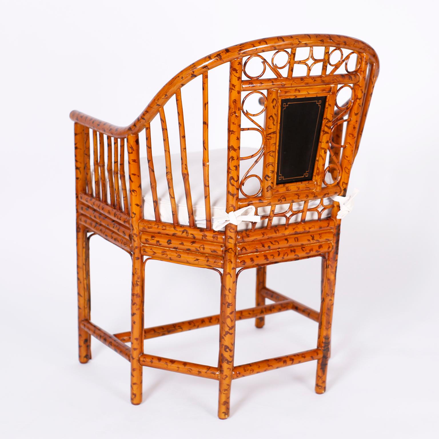 Philippine Pair of Faux Bamboo Brighton Pavilion Chairs