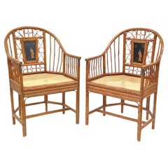 Vintage Pair of Faux Bamboo Brighton Pavilion Chairs