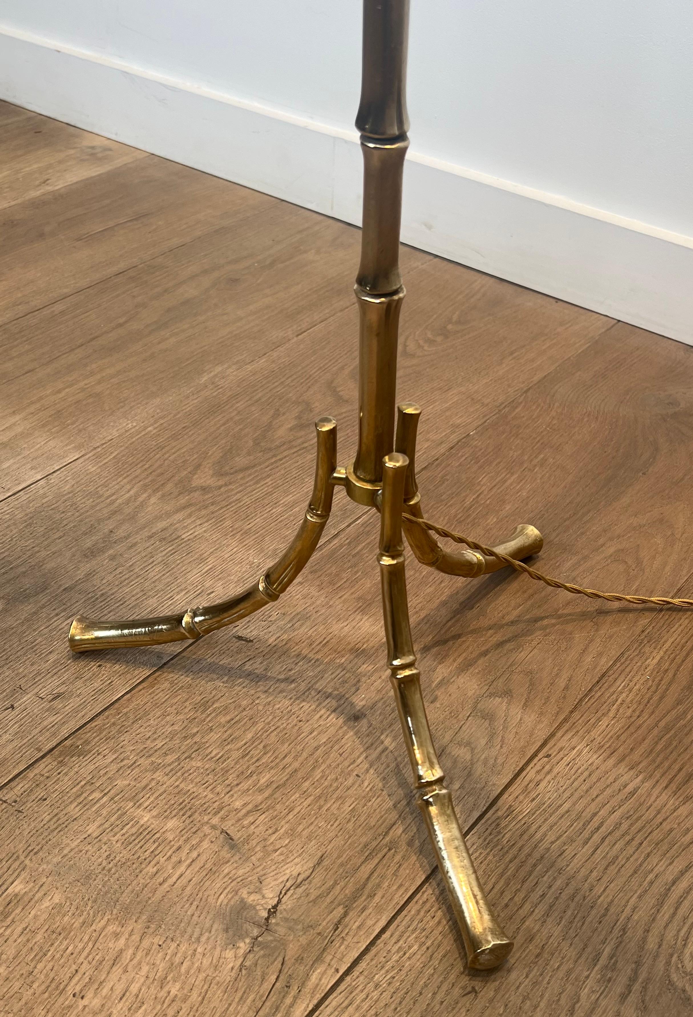 Pair of Faux-Bamboo Bronze Floor Lamps By Maison Bagués For Sale 5
