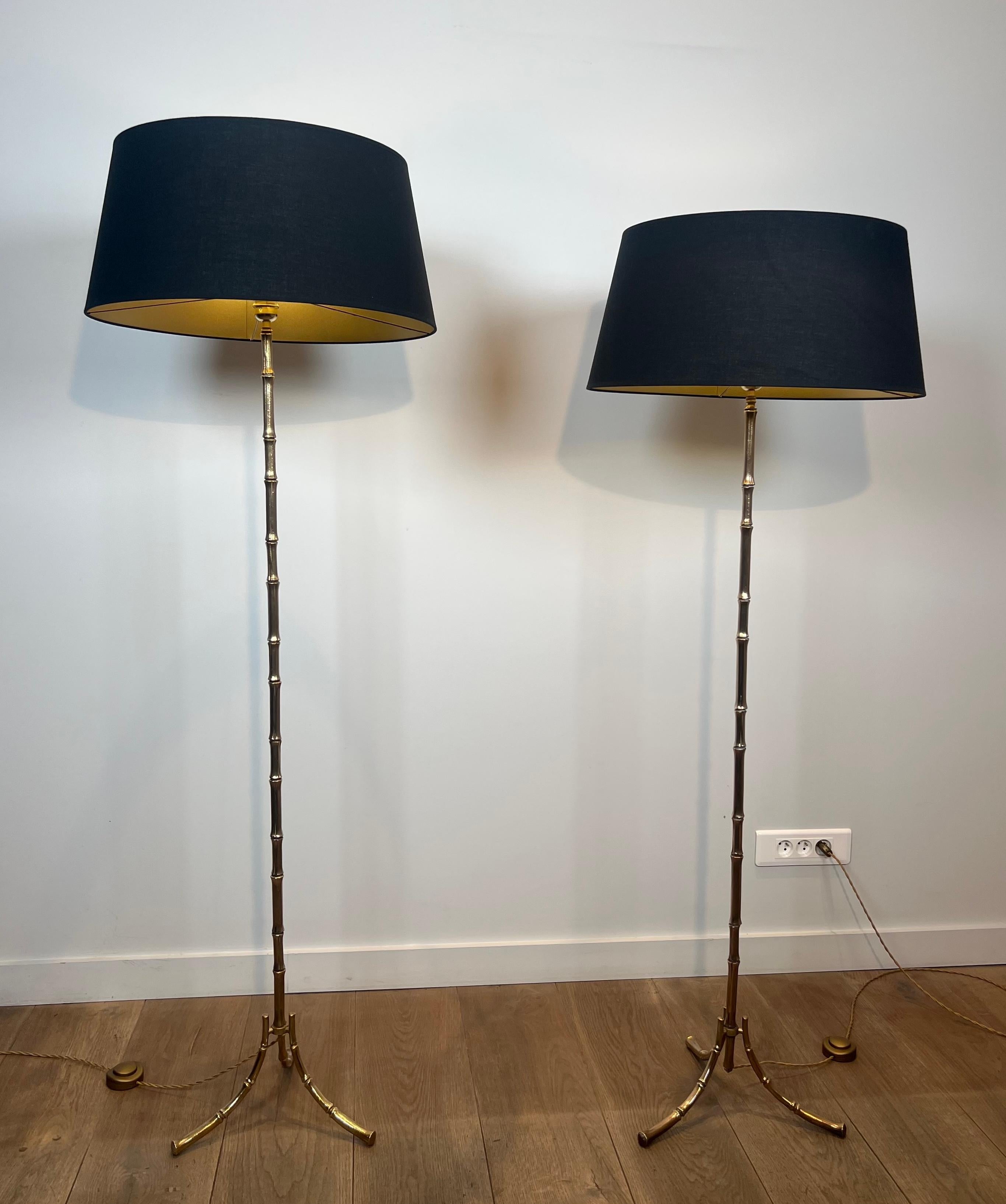 Pair of Faux-Bamboo Bronze Floor Lamps By Maison Bagués For Sale 10