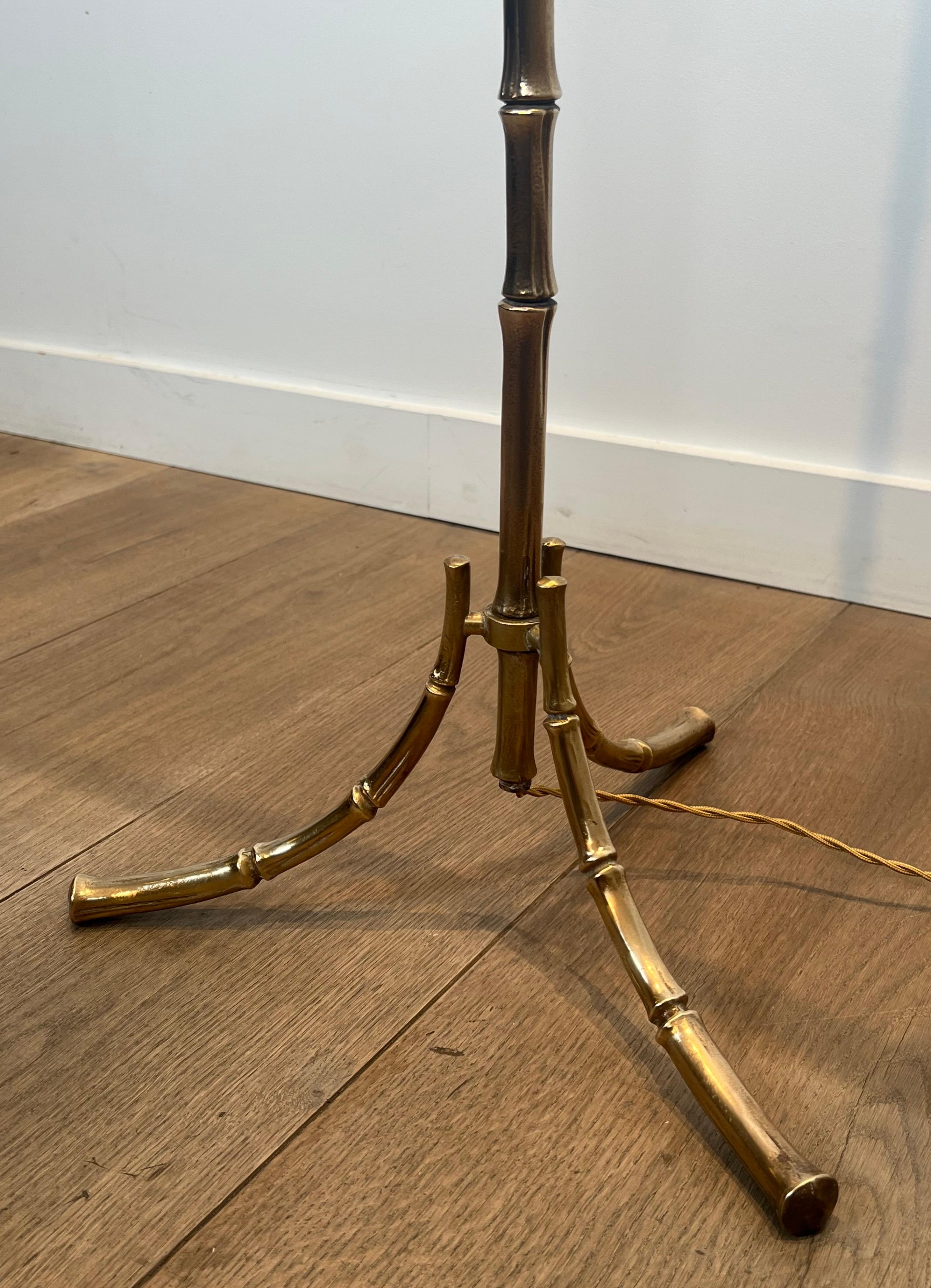 Pair of Faux-Bamboo Bronze Floor Lamps By Maison Bagués For Sale 2
