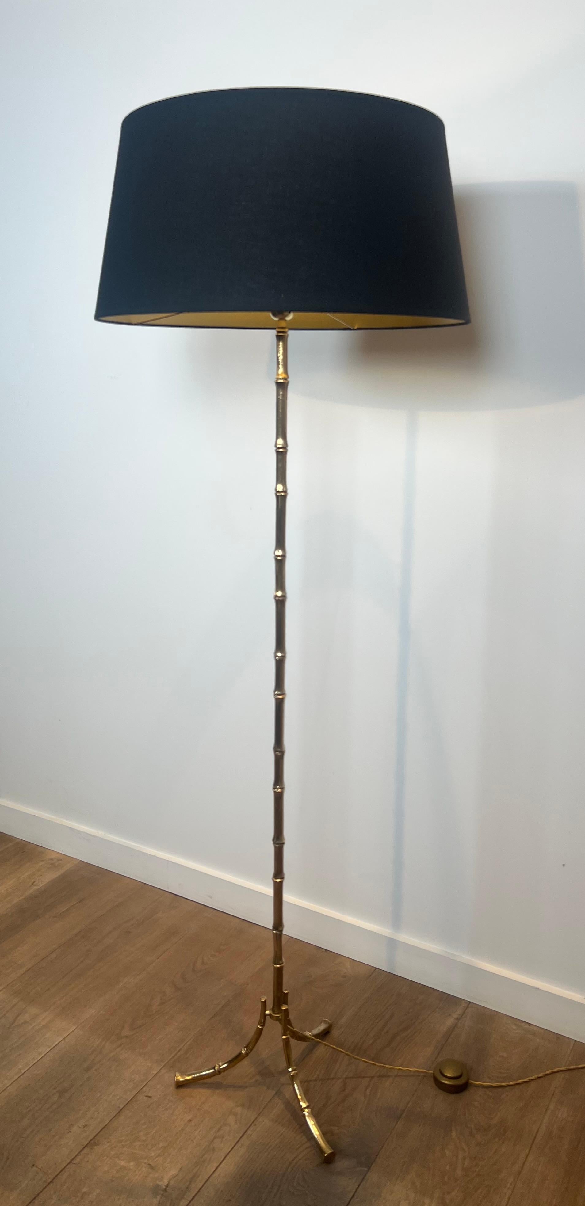 Pair of Faux-Bamboo Bronze Floor Lamps By Maison Bagués For Sale 3