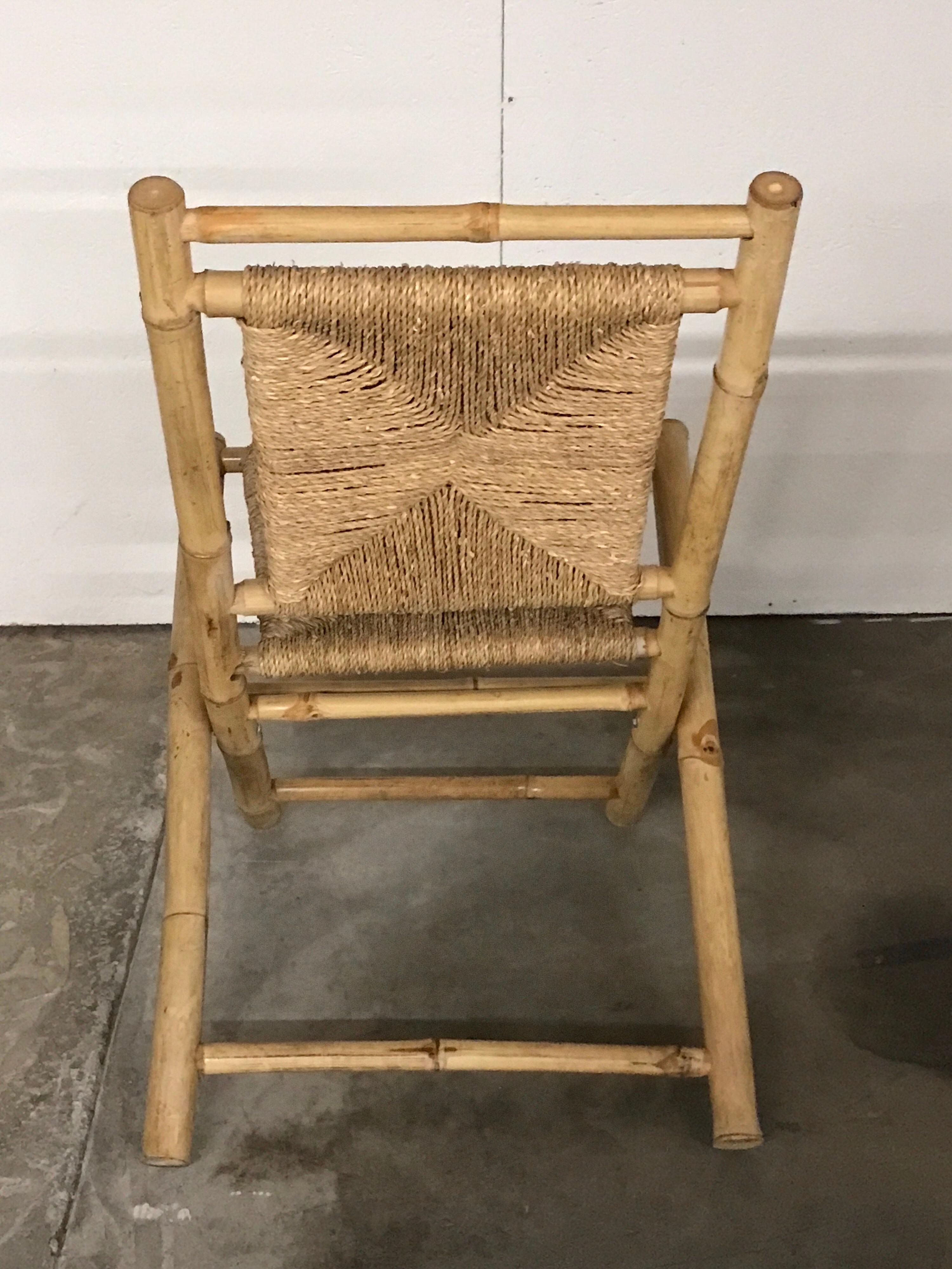20th Century Pair of Faux Bamboo Campaign Chairs in the Manner of Maison Jansen For Sale